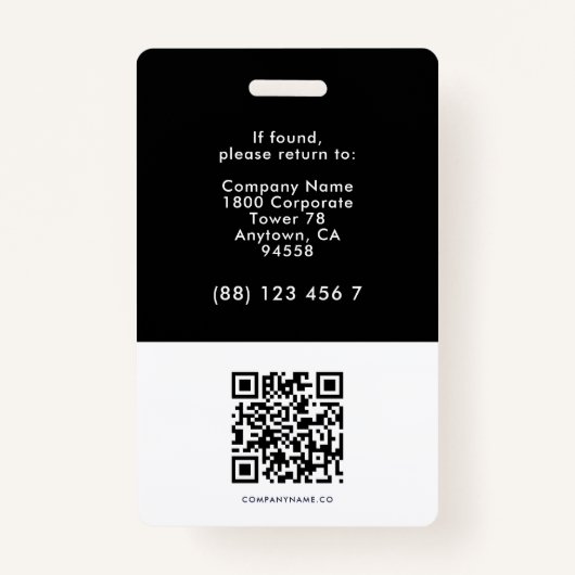 従業員ID会社ID写真ID金ゴールドサークル黒 バッジ (裏面)