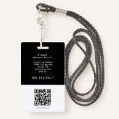 従業員ID会社ID写真ID金ゴールドサークル黒 バッジ (裏面ランヤード)