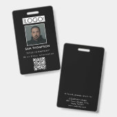 従業員ID写真会社セキュリティバッジQRコード バッジ (正面&裏面)