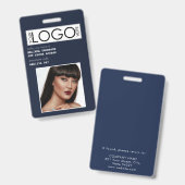 従業員ID写真会社ID青 バッジ (Front & Back)