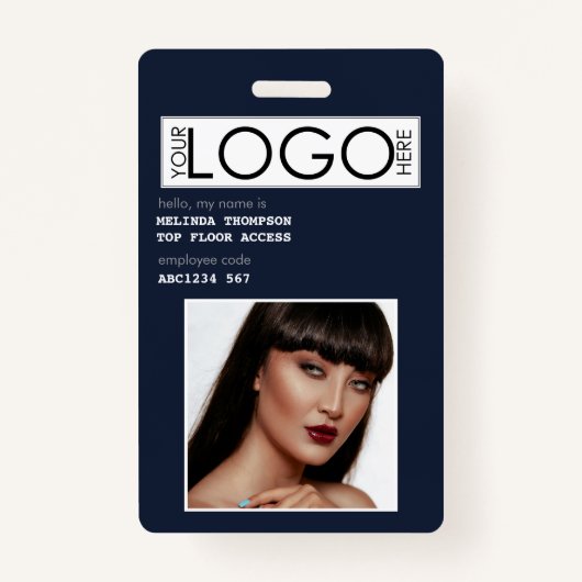 従業員ID写真会社ID青 バッジ (正面)