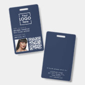 従業員ID写真会社ID QRコード バッジ (正面&裏面)