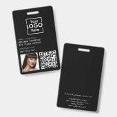 従業員ID写真会社ID QRコード バッジ (正面＆裏面)