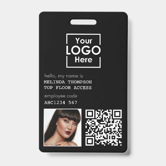 従業員ID写真会社ID QRコード バッジ (正面)