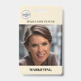 従業員ID写真QRコードクリームロゴバッジ バッジ