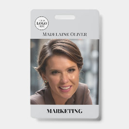 従業員ID写真QRコードグレーロゴバッジ バッジ