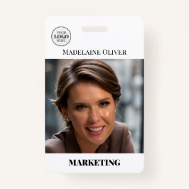 従業員ID写真QRコードシンプルロゴバッジ バッジ