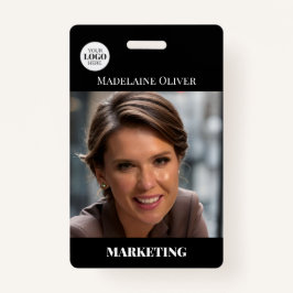 従業員ID写真QRコードブラックロゴバッジ バッジ