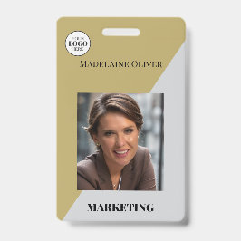 従業員ID写真QRコード金ゴールド色ロゴバッジ バッジ