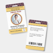 従業員ID名カスタムPhoto Logoバーコード バッジ (正面＆裏面)