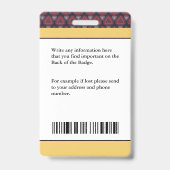 従業員ID名カスタムPhoto Logoバーコード バッジ (裏面)