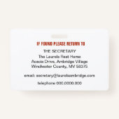 従業員ID名タグ、役職、ロゴ写真 バッジ (裏面)