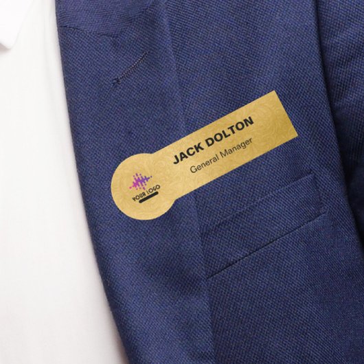 従業員ID：シルバーロゴ 名札