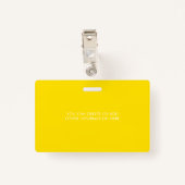 従業員ID | 明るい黄色のロゴの写真 バッジ (裏面クリップ)