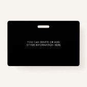 従業員ID | 白黒ロゴの写真 バッジ (裏面)