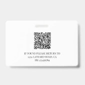 従業員QRコードID白黒ロゴ写真 バッジ (裏面)