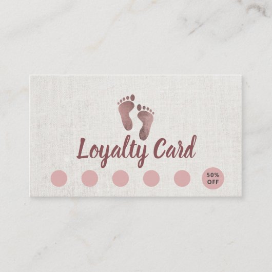 従業者のばら色の金ゴールドのフット・ケアのエレガントなロイヤリティ ロイヤリティカード (正面)