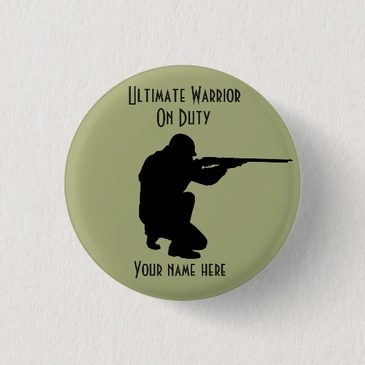 従軍勤務中デザイン丸ボタン 缶バッジ (正面)