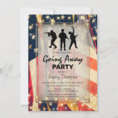 従軍遠くにヴィンテージ愛国国旗 招待状 (正面)