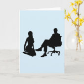 従順な女性がひざまずく誕生日カード カード (黄色い花)