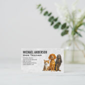 従順な犬が座る |動物トレーナー 名刺 (スタンド正面)