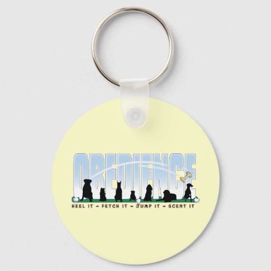 従順:かかえ、取り出し、飛び降りて、匂いを嗅ぐ キーホルダー (正面)