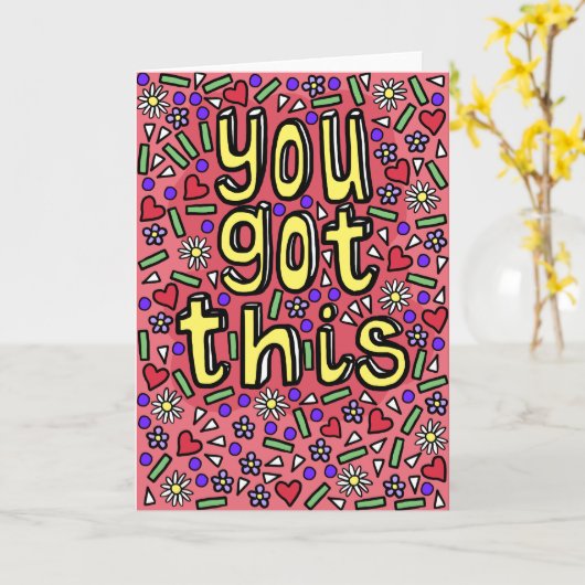 「得こやる気を起こさせるれ」感動的と カード (黄色い花)