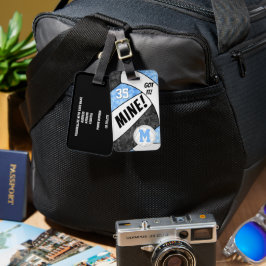 得それ！女子ブルーブラックバレーボールチームカラー ラゲッジタグ