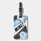 得それ!女子ブルーブラックバレーボールチームカラー ラゲッジタグ (正面縦)