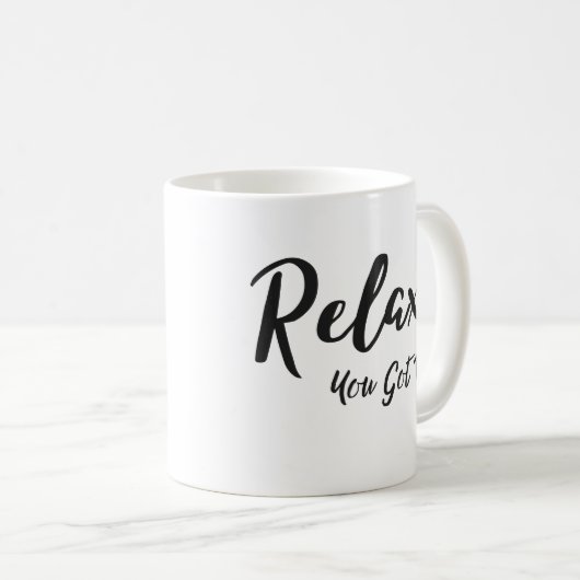 、得ましたこれをリラックスして下さい コーヒーマグカップ (正面右)