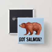 得られたサケか。  エドモンドくま 缶バッジ (正面&裏面)