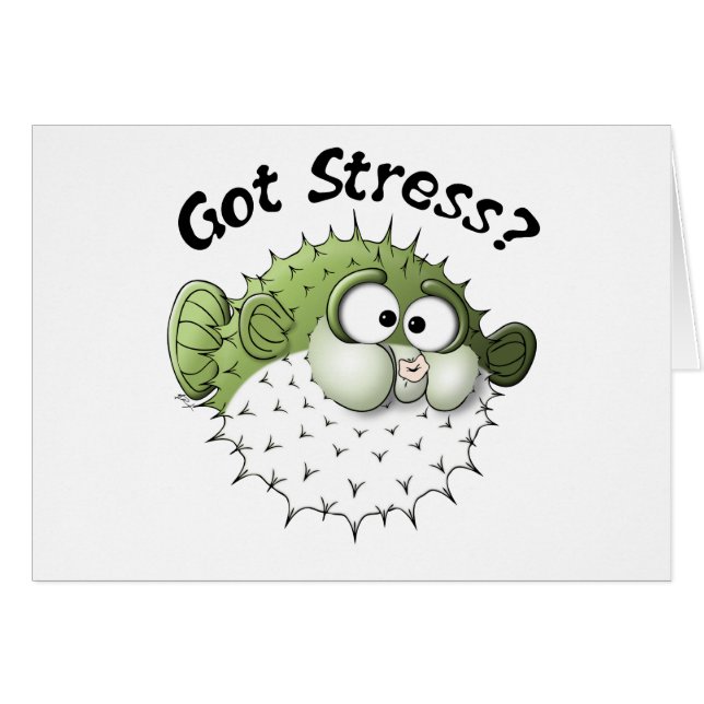 得られたストレスか。 パッファーの魚 (正面横)