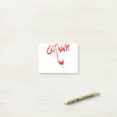 得られたワイン、おもしろいな赤ワインの飲むこと ポストイット (デスク上)