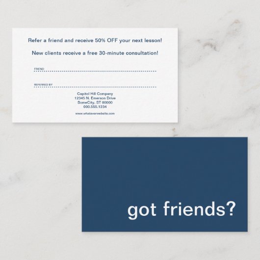 得られた友人の紹介カード 紹介カード (正面/裏面)