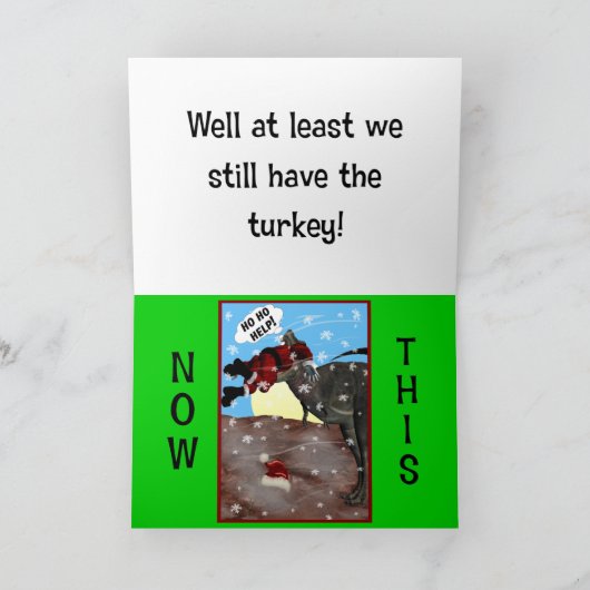 得られた祖母はトナカイのクリスマスカードによって走りました シーズンカード (内部)