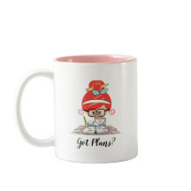 得られた計画のパーソナライズなプランナーの女の子のマグの赤毛