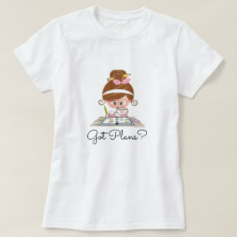 得られた計画のプランナーの女の子のブルネット Tシャツ