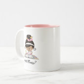 得られた計画のプランナーの女の子のマグの黒髪の暗闇の皮 ツートーンマグカップ (正面左)