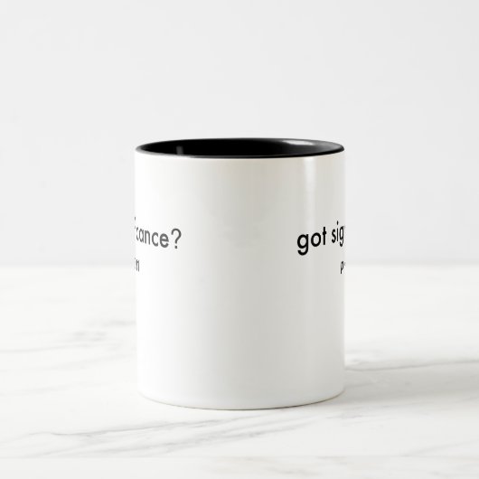 得られた重大さか。 おもしろいな数学のマグ ツートーンマグカップ (中央)