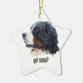 得られた雪か。 バーニーズ・マウンテン・ドッグ セラミックオーナメント (左)