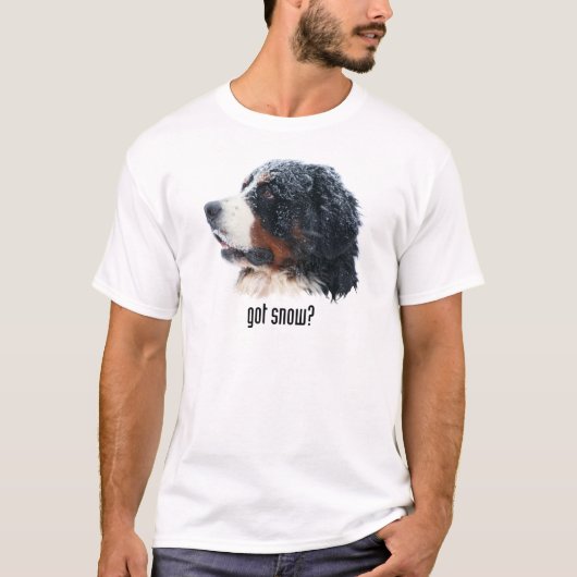 得られた雪か。 バーニーズ・マウンテン・ドッグ Tシャツ (正面)