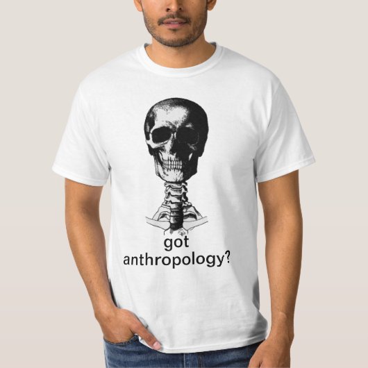 得られたAnthroplogyか。 人間のスカルのワイシャツ Tシャツ (正面)