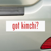 得られたkimchiか。 バンパーステッカー (車上)