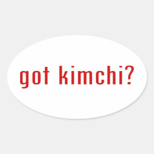得られたkimchiか。 楕円形シール