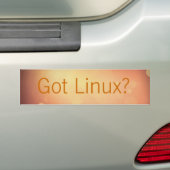 得られたLinuxか。 -バンパーステッカー バンパーステッカー (車上)