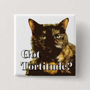 得られたTortitude 2インチの正方形ボタン 缶バッジ