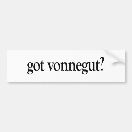 得られたVonnegut バンパーステッカー (正面)