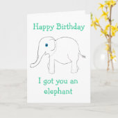 得られる象の挨拶状 カード (黄色い花)