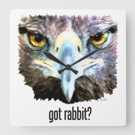 得ウサギ？ スクエア壁時計 (正面)