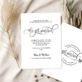 得エレガント結婚した結婚したI 案内状